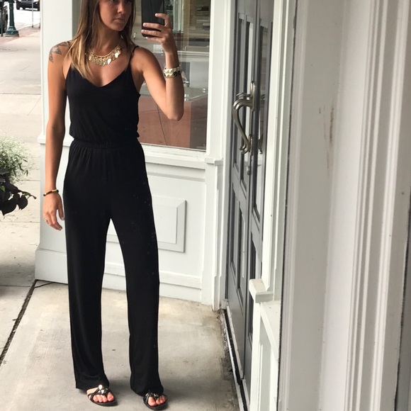 black long pants romper